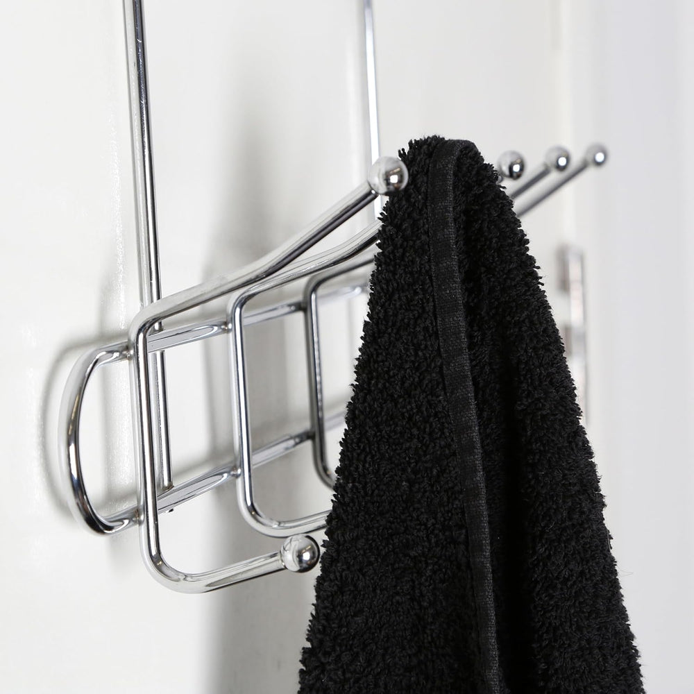 Premier Housewares 509729 10 Hook Over Door Hanger - Chrome, H25 x W41 x D14cm