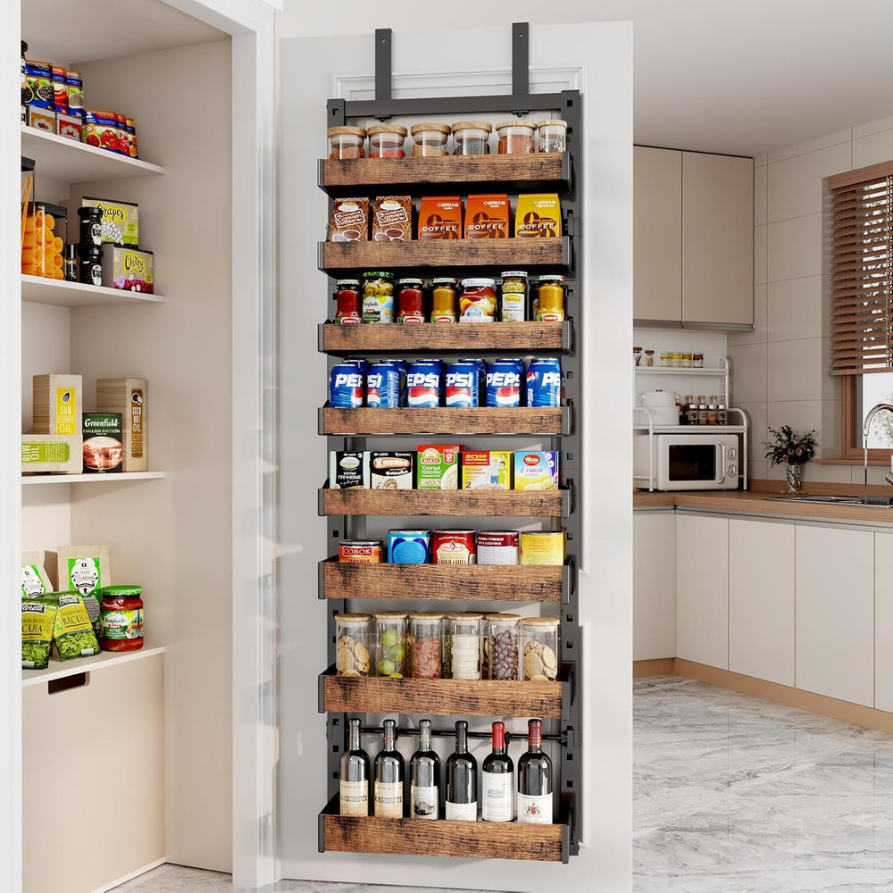 8-Tier Over The Door Pantry Organizer, Heavy-Duty Metal Wall Mount or Hanging...
