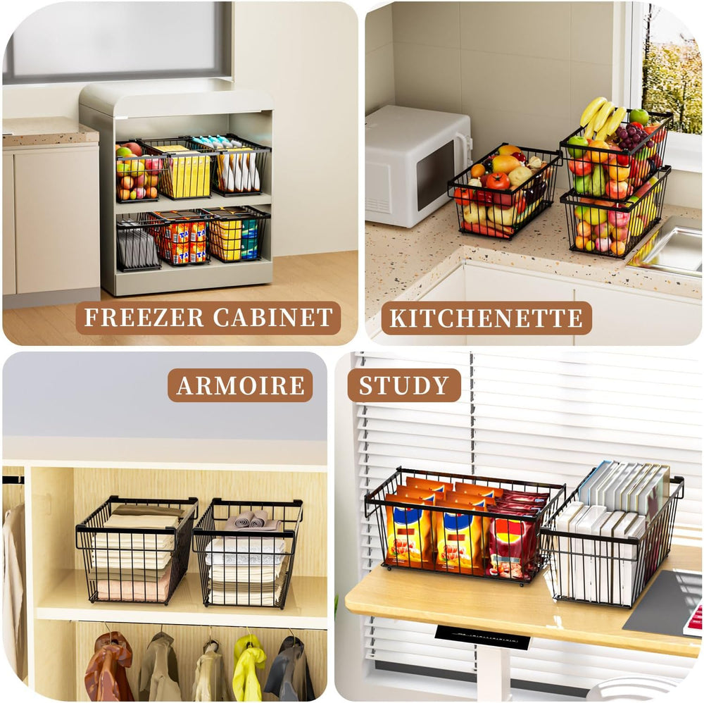 Enhanced Leak-Proof Bottom, Freezer Organizer Bins for 7 Cu.Ft,6 Pack