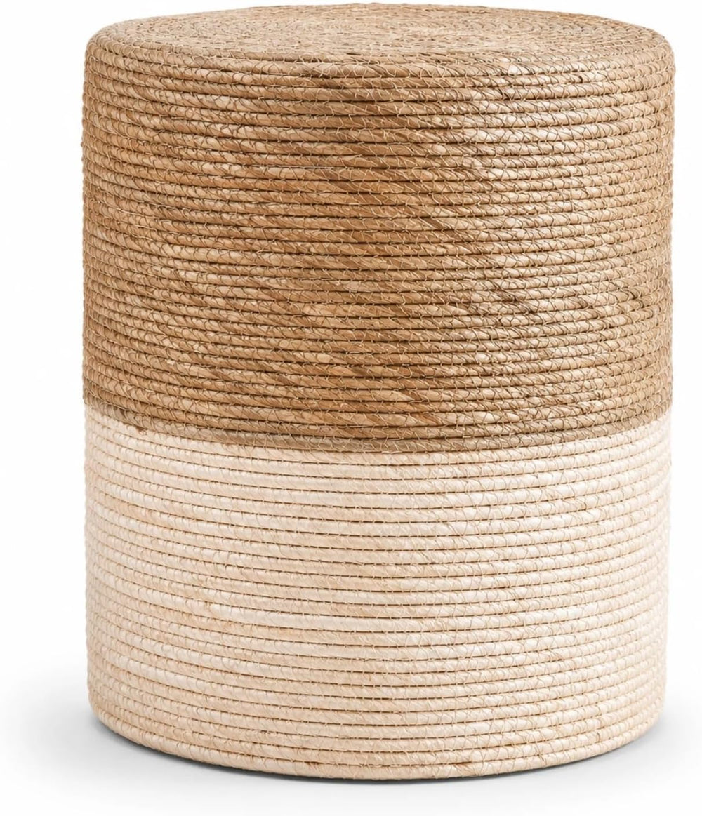 Wimarsbon Ottoman Poufs, 100% Natural Seagrass Pouffe, Hand Weave Round Foots...