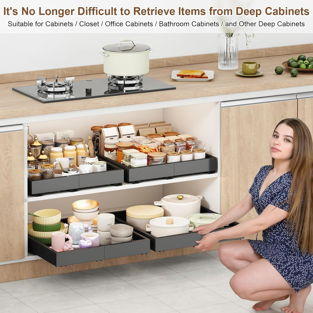 Fokyfok Pull out Cabinet Organizer,14"-21"W,17"-24"D,Expa...