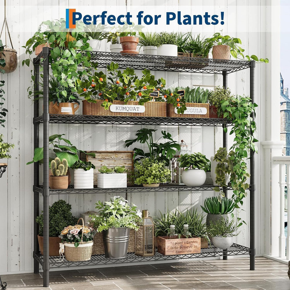 Garvee 4 Tier Storage Shelves 47" Wide Metal Shelving, 2640LBS, for Kitchen