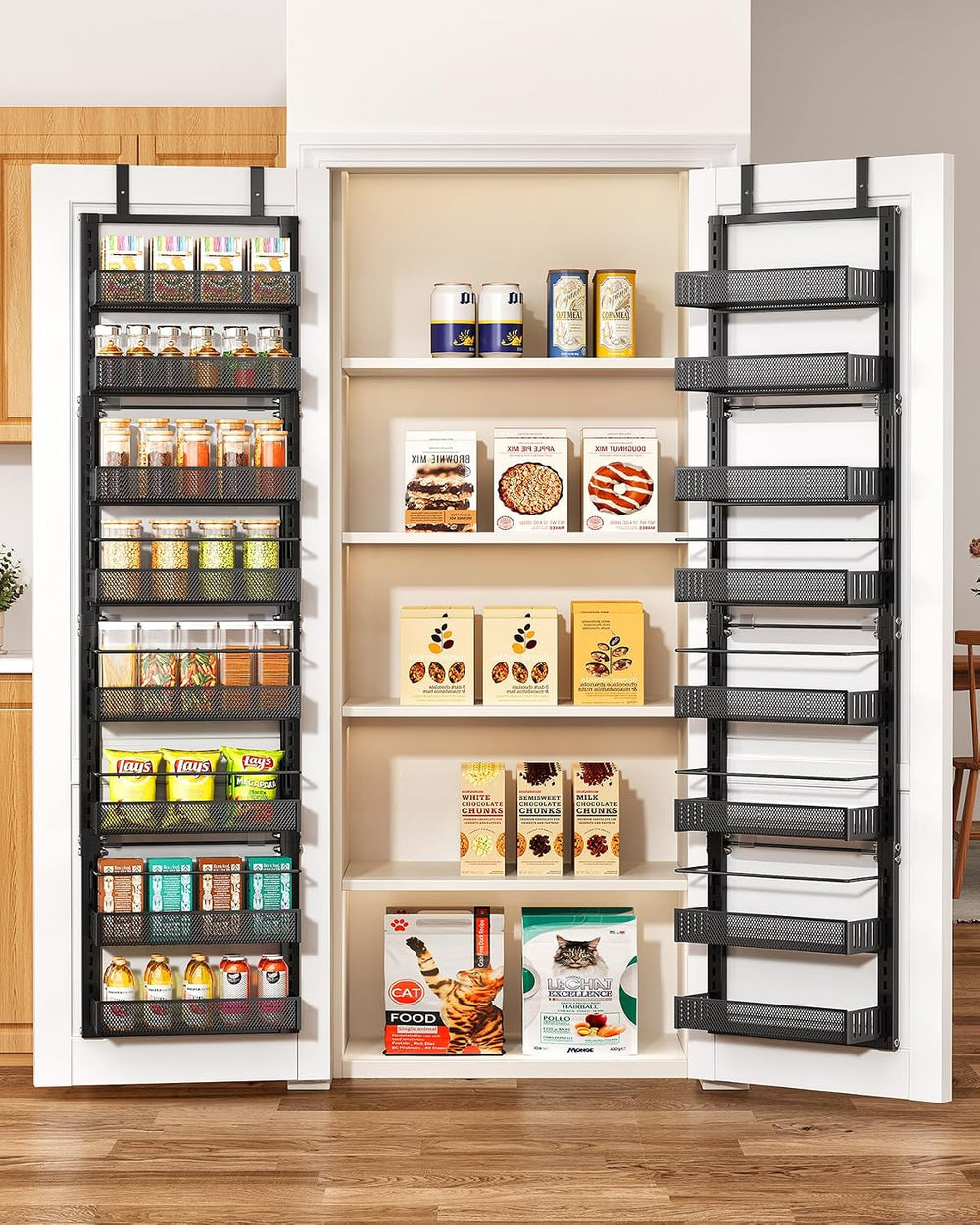 SNTD 8 Tiers Narrow Over the Door Organizer, 12.3"W x 4.7"D x 69&qu...