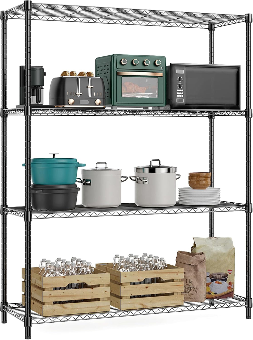 M MZG 5-Shelf Storage Shelves,Wire Shelving Heavy Duty Metal Storage Shelving...