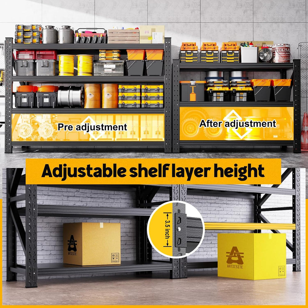 3-Pack Garage Shelving 5000LBS Heavy Duty Metal Shelving Unit 3 Tier Storage ...