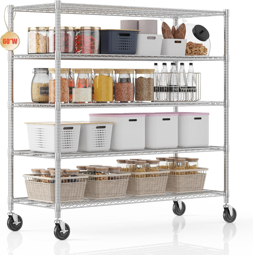 Homdox 5 Tier Storage Racks and Shelving, 24"x60"x82" Heavy Du...