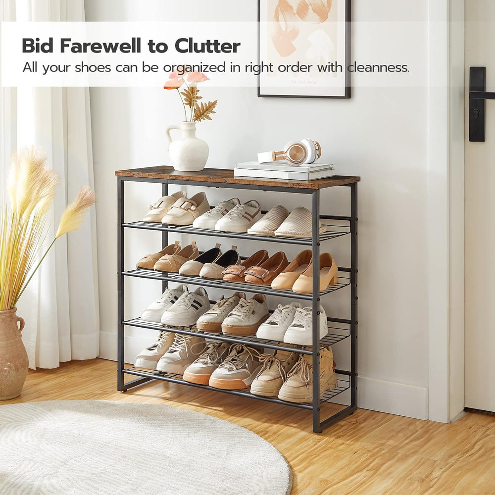 HOOBRO Shoe Rack, 5 Tier Shoe Organizer for Front Door Entrance, Shoe Shelf w...