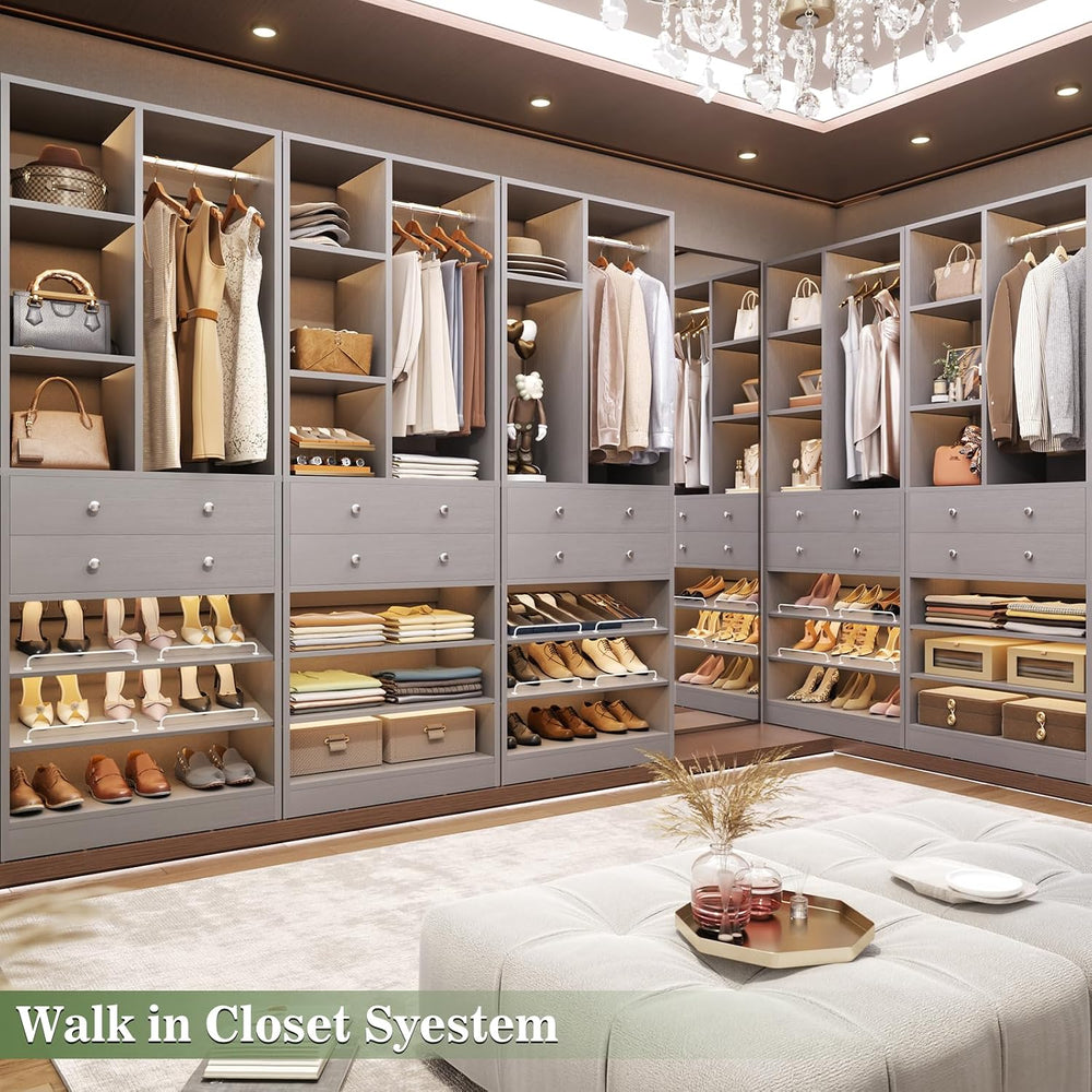 Besiost Closet System, 112"/9.3 FT Closet Organizer System with 8 Drawer...