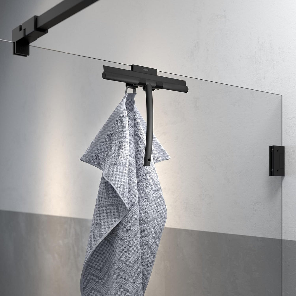 Tiger Caddy Towel Hook for Shower Enclosure 6-8 mm Double, 5,6 x 7 x 5 cm, Black