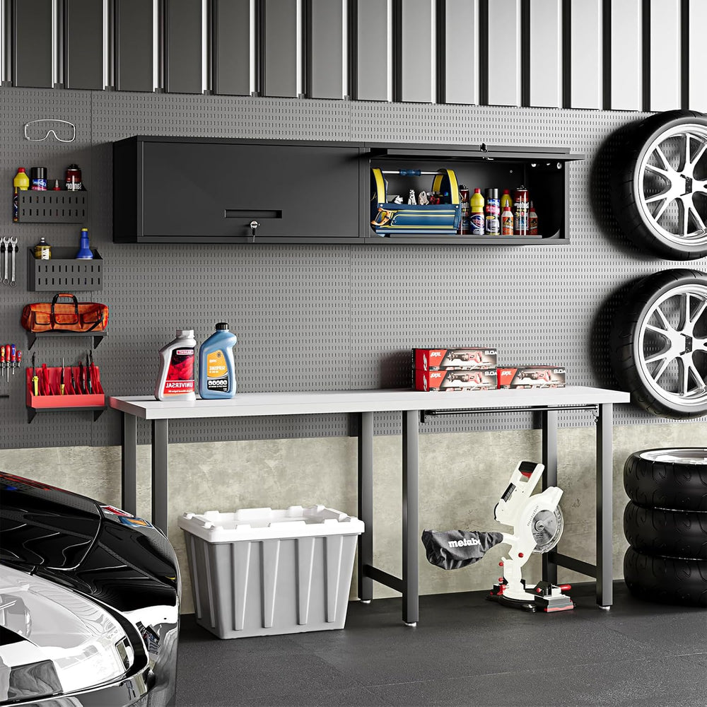 Small Wall-Mounted Locking Cabinet Metal Garage Storage Cabinet Hanging Medic...