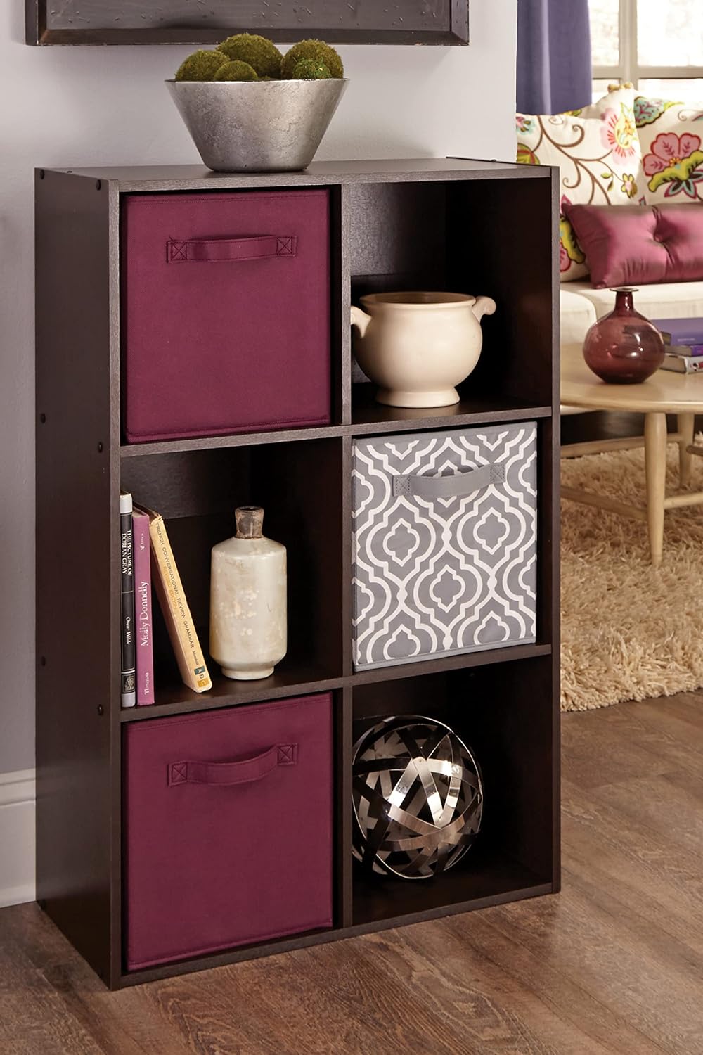 ClosetMaid Cubeicals 6 Cube Storage Shelf Organizer Bookshelf, Stackable, Ver...