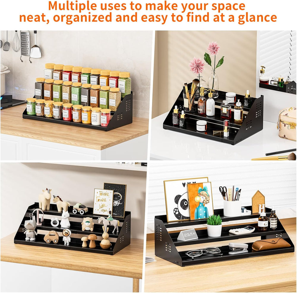 RCHYFEED 3 Tier Spice Rack Organizer for Cabinet,Expands 13.4 to 21.8 Inch