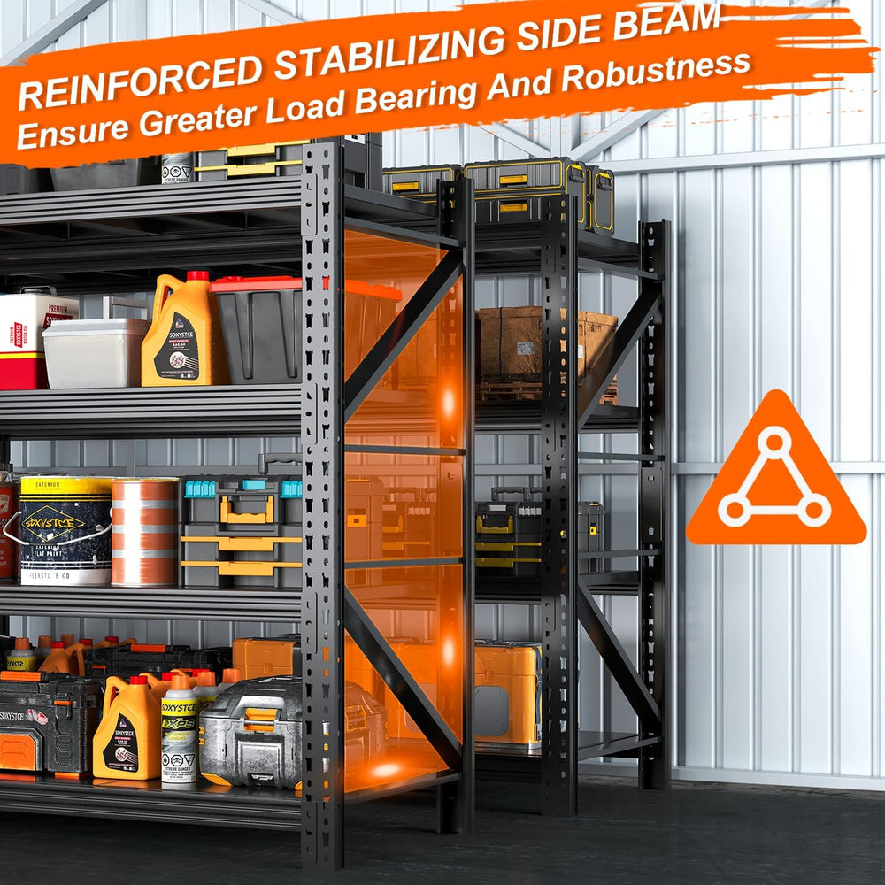 31.5''W Heavy Duty Storage Shelves, 2500LBS Metal Garage Shelving Uni...