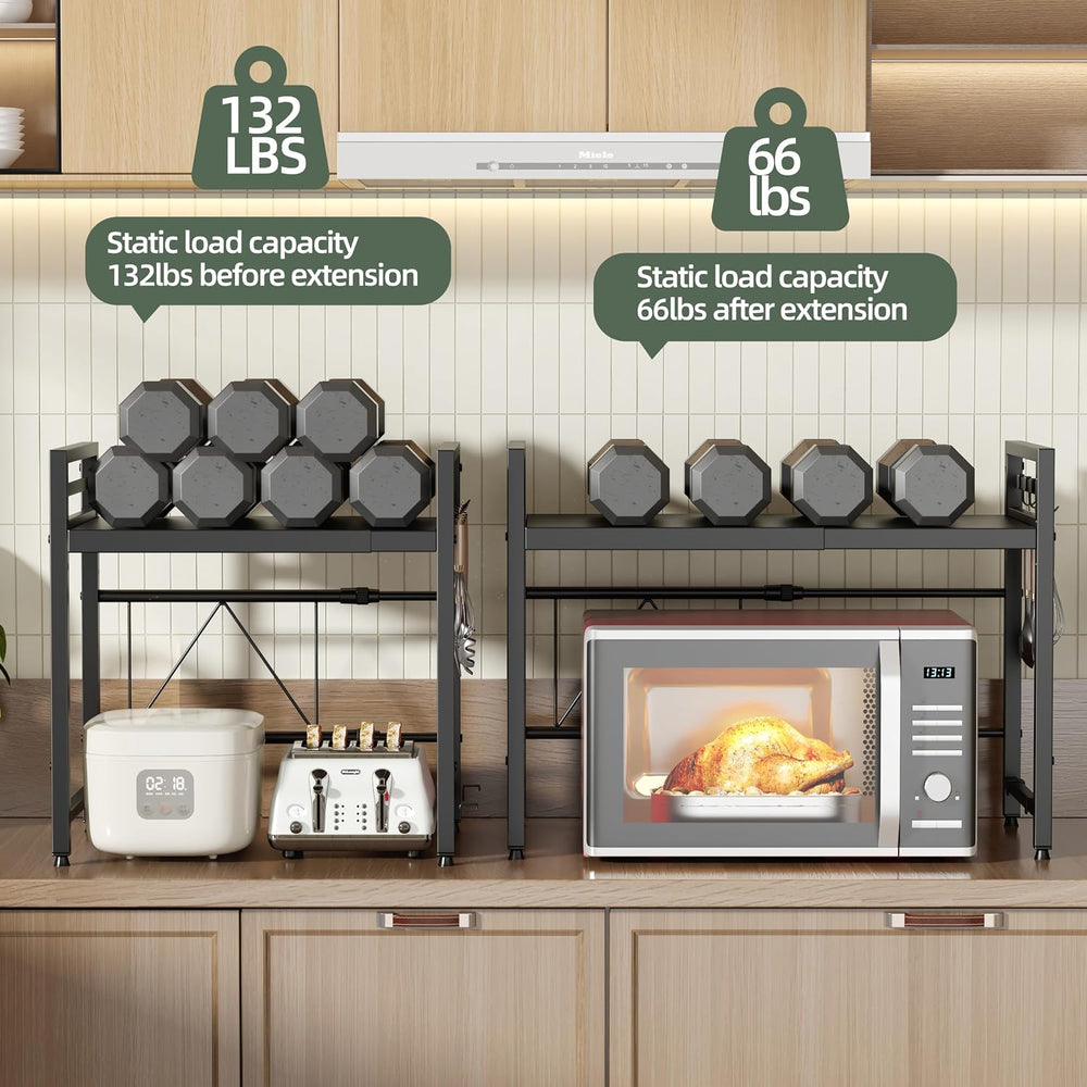 2 Tier Expandable Microwave Stand countertop,Microwave Oven Rack
