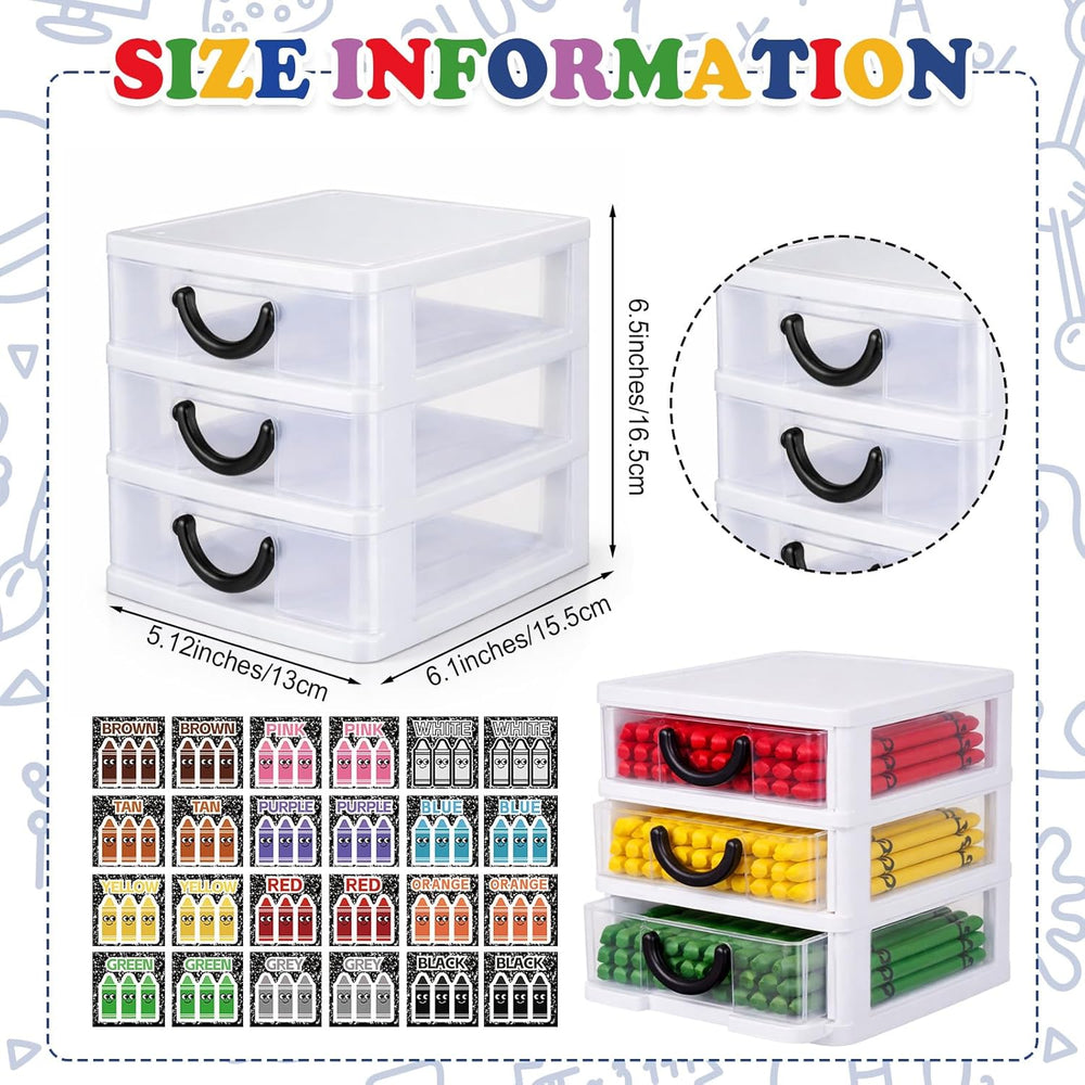 Wenqik 12 Pcs/ 4 Pack Plastic Crayon Organizer for Classroom Back to School