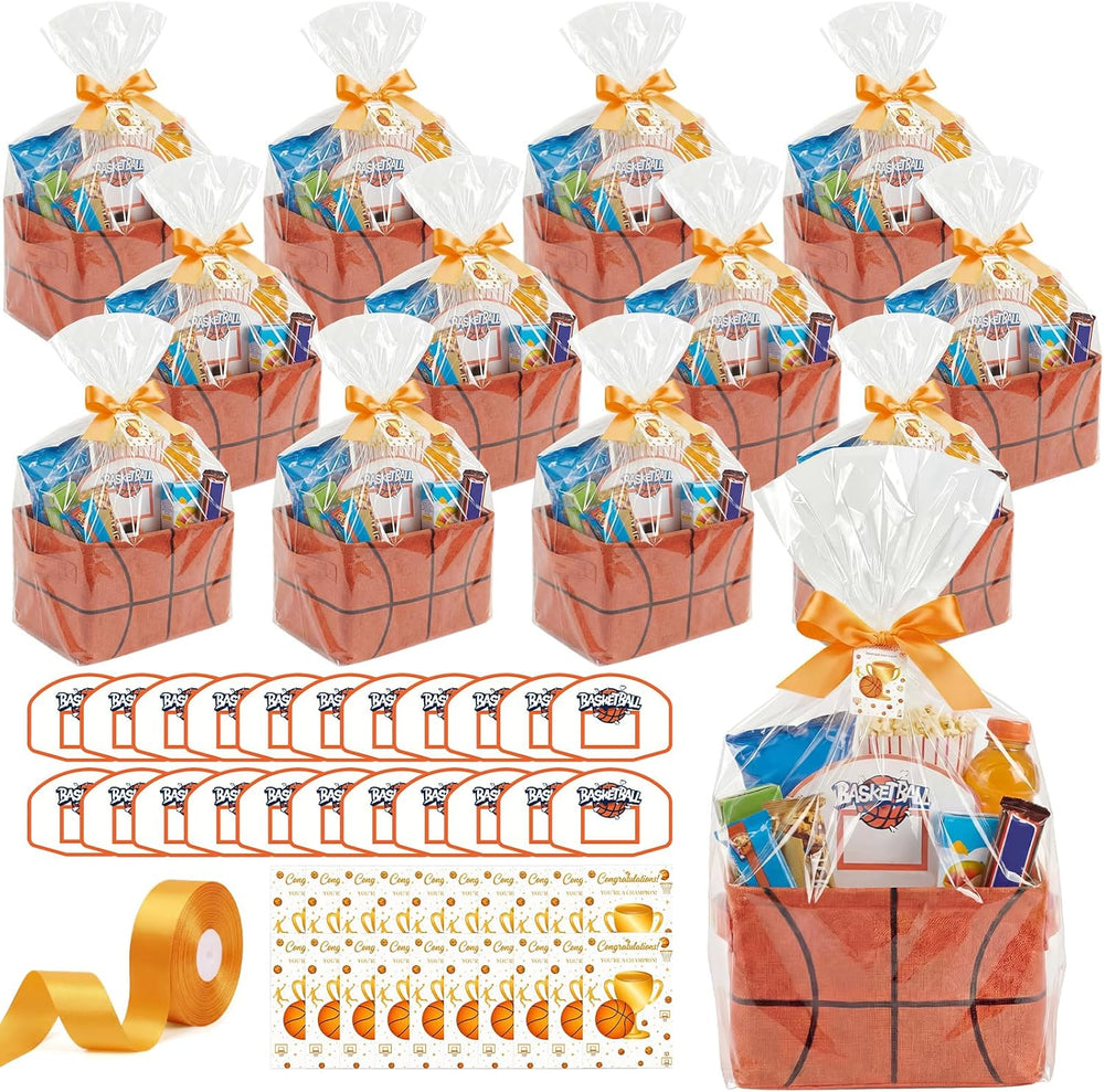 Novabright 12 Sets Basketball Basket Gift with Hoop Cards for Team Party