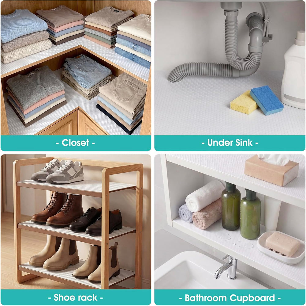 Self-Adhesive Large Cabinet Shelf Liner: Non-Slip Removable 24" W x 290&...