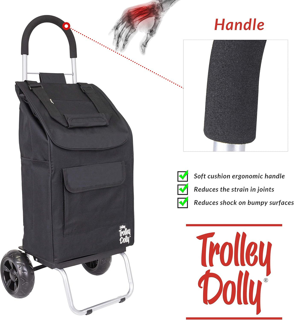 dbest products Trolley Dolly Black Foldable Shopping cart for Groceries with ...