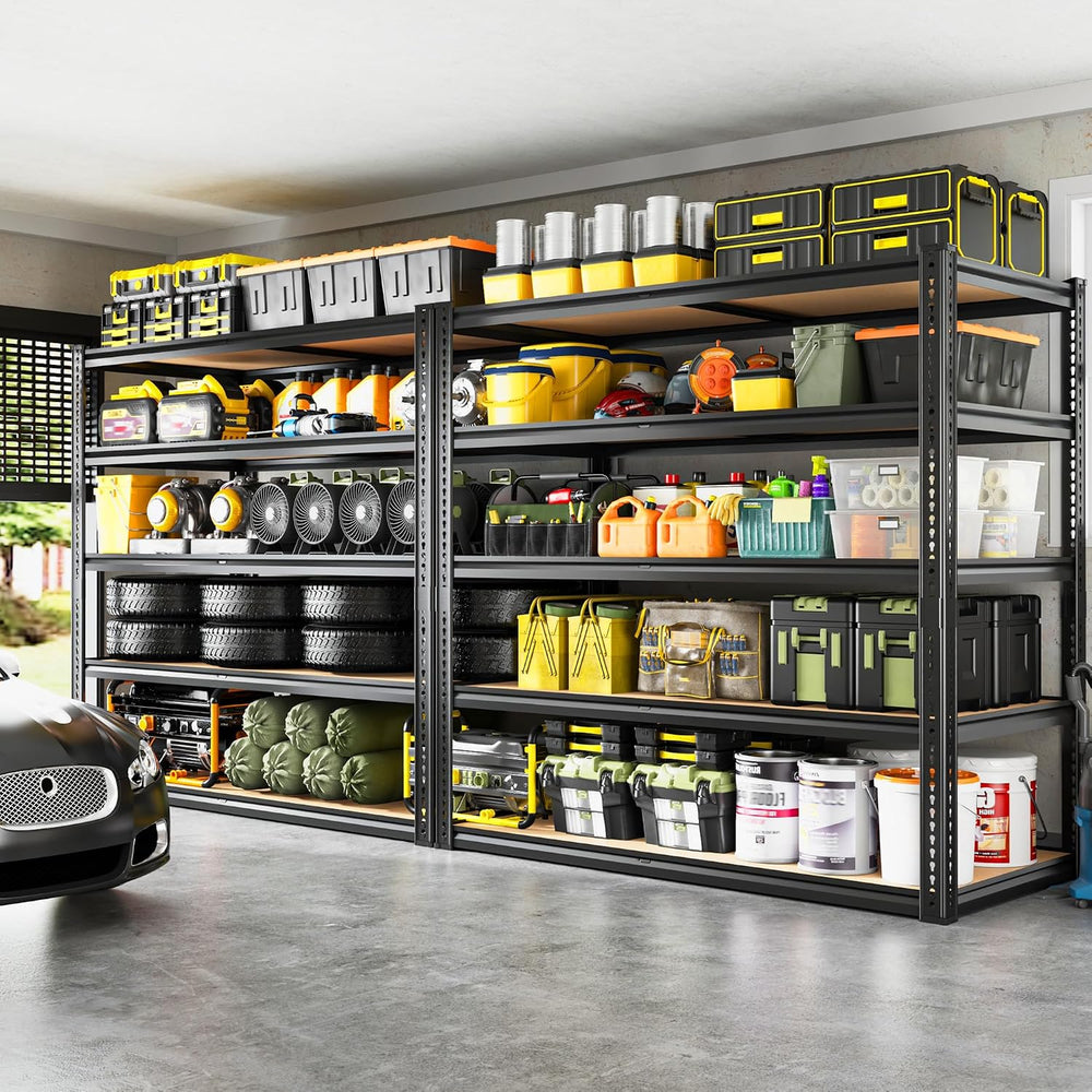 ROOMFAVE 40" W Storage Shelves 5 Tier Garage Shelving 2350LBS, 4PCS