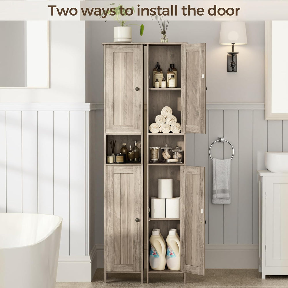 Homleke Tall Bathroom Storage Cabinet with 2 Doors, Slim Bathroom Cabinet