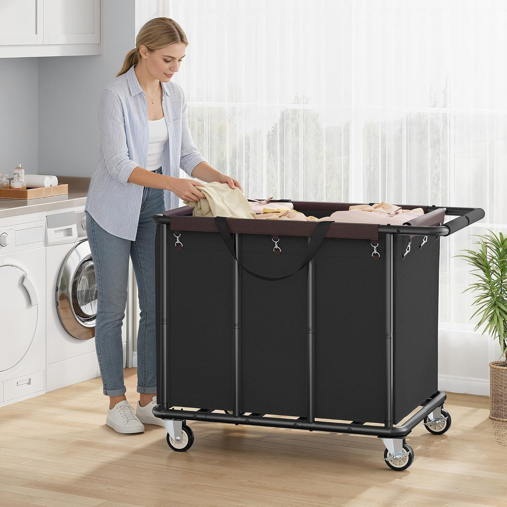 FAVOOSTY 470L Heavy Duty Commercial Laundry Cart with Wheels,Industrial Rolli...