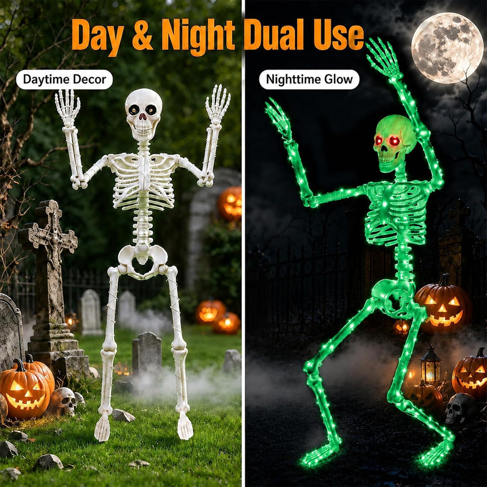Halloween Decorations Outdoor Skeletons Set - 2 Pack 36" (90cm) Light Up...