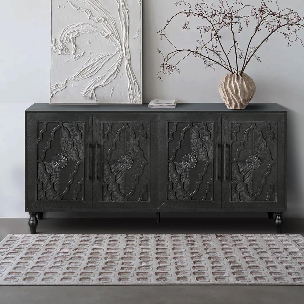 LUMISOL Sideboard Buffet Cabinet with Storage, Accent Storage Cabinet with 4 ...