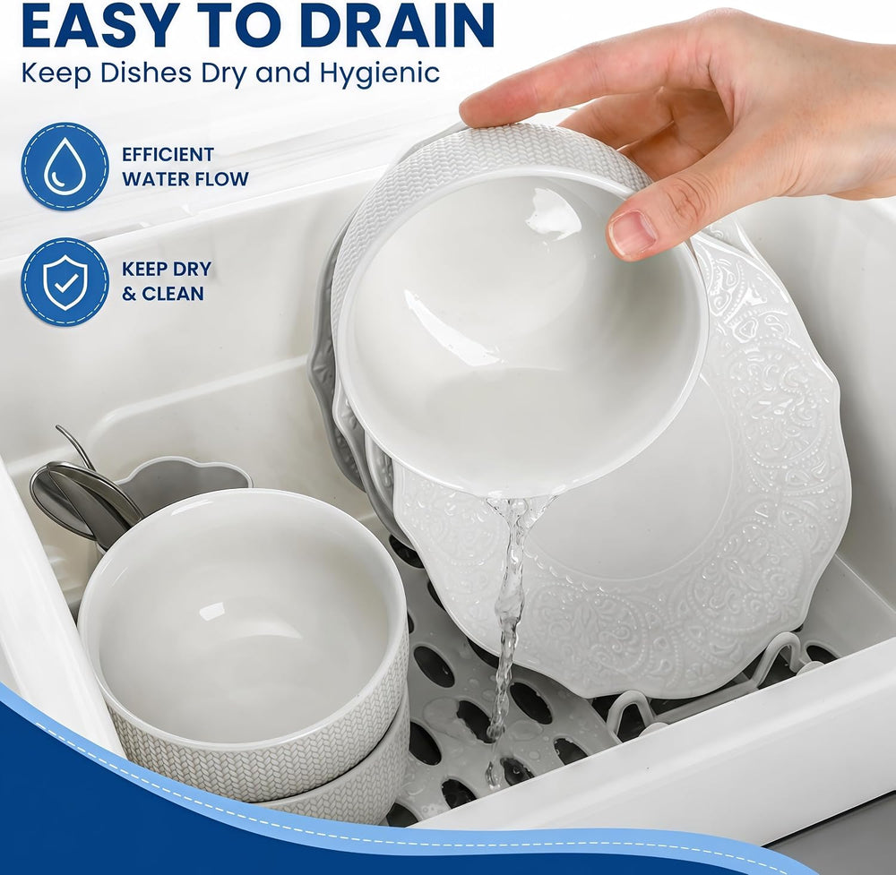 Plastic Dish Drying Rack with Clear Cover Lid, Dust-Proof