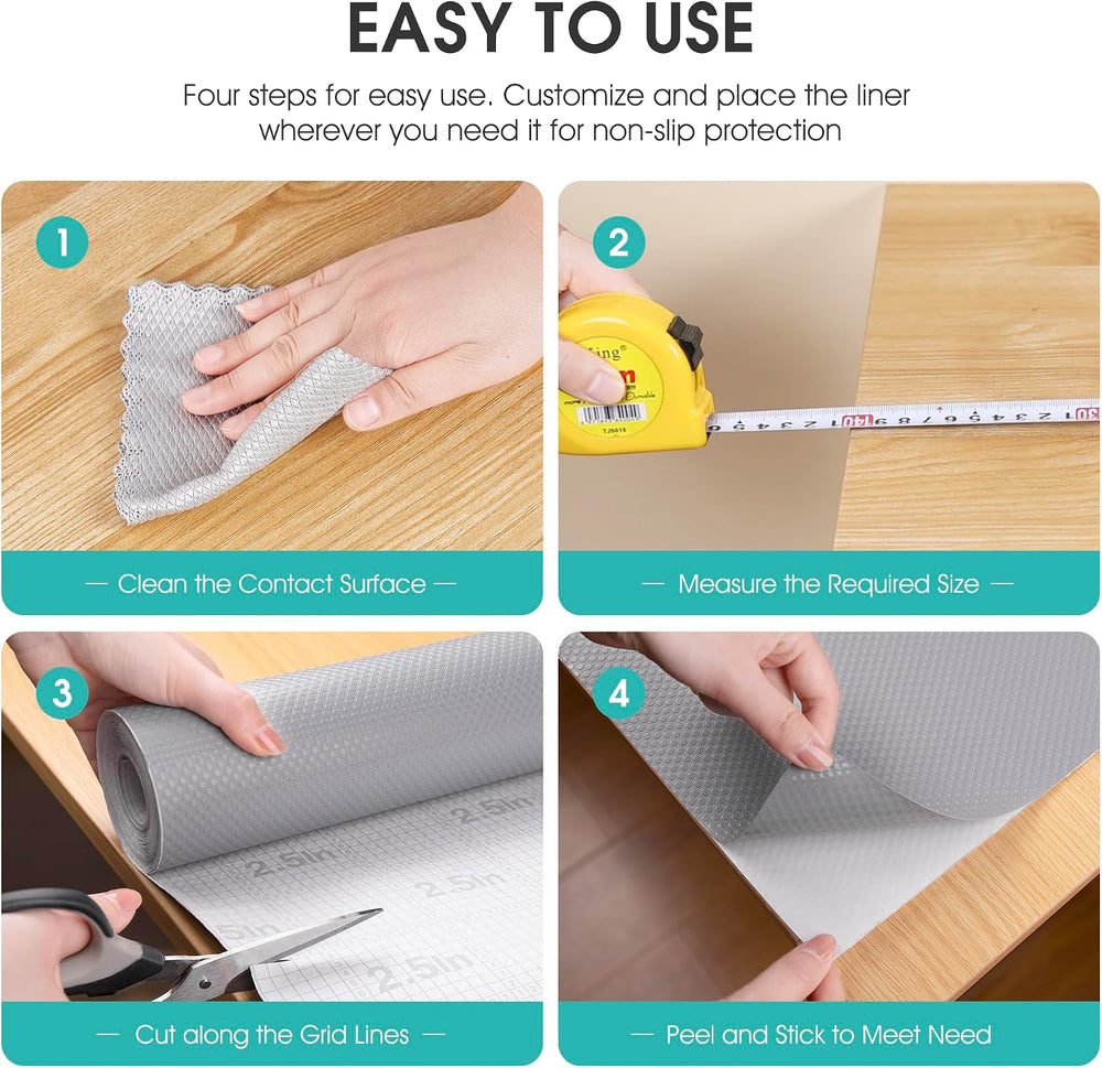 Self-Adhesive Large Cabinet Liner: 24" W x 290" L Peel and Stick No...