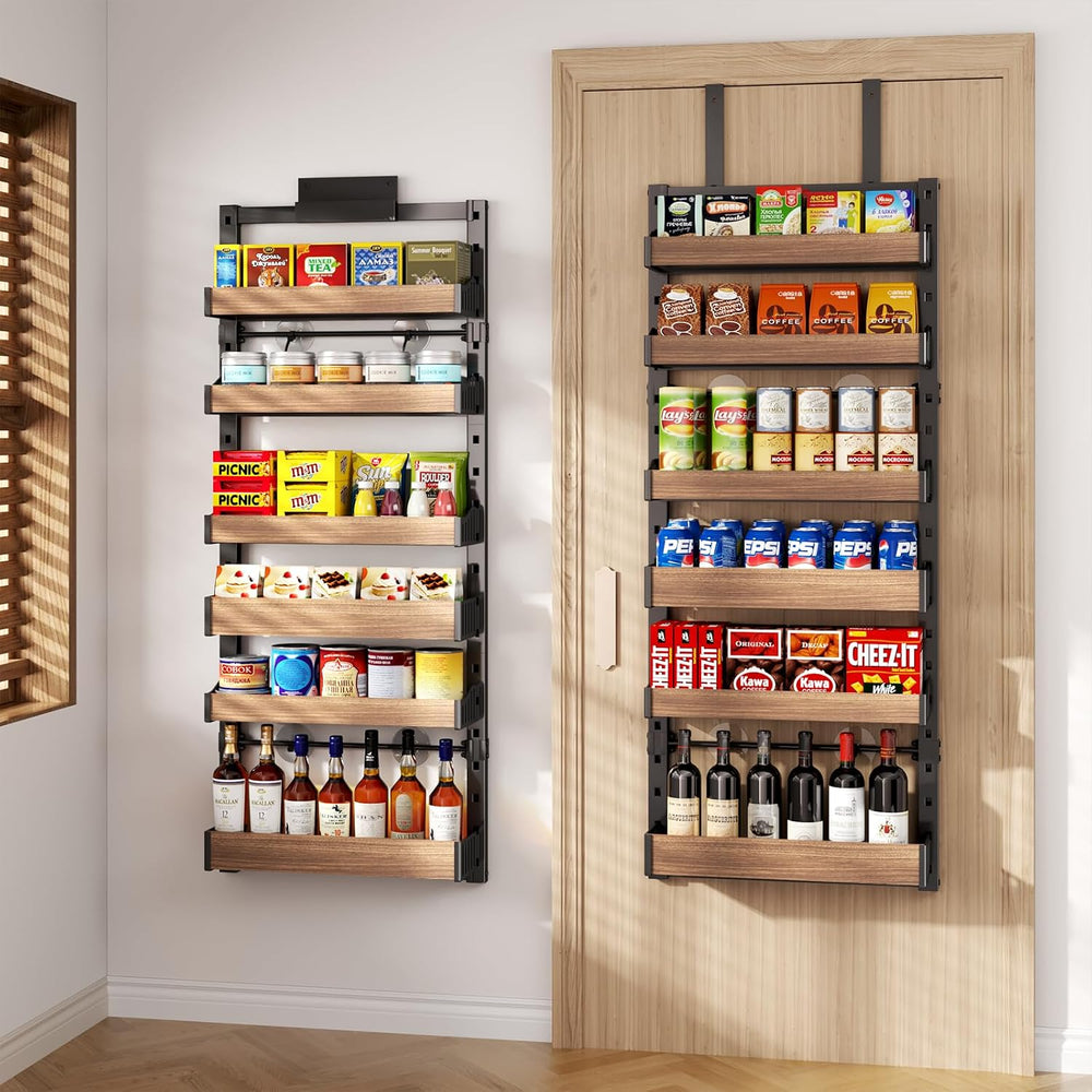6-Tier Over The Door Pantry Organizer, Heavy-Duty Metal Wall Mount or Hanging...