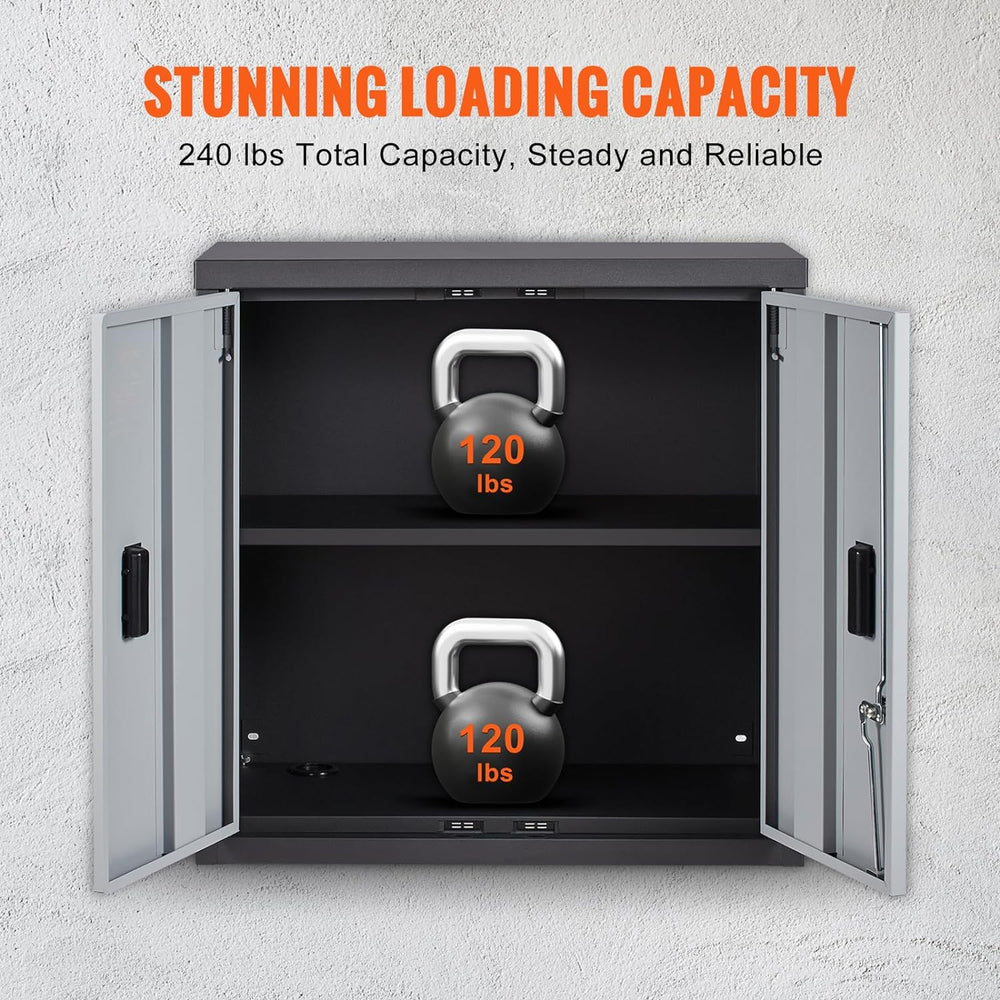 VEVOR Foldable Wall Cabinet, Metal Garage Locker Mounted 26" Small Tool ...