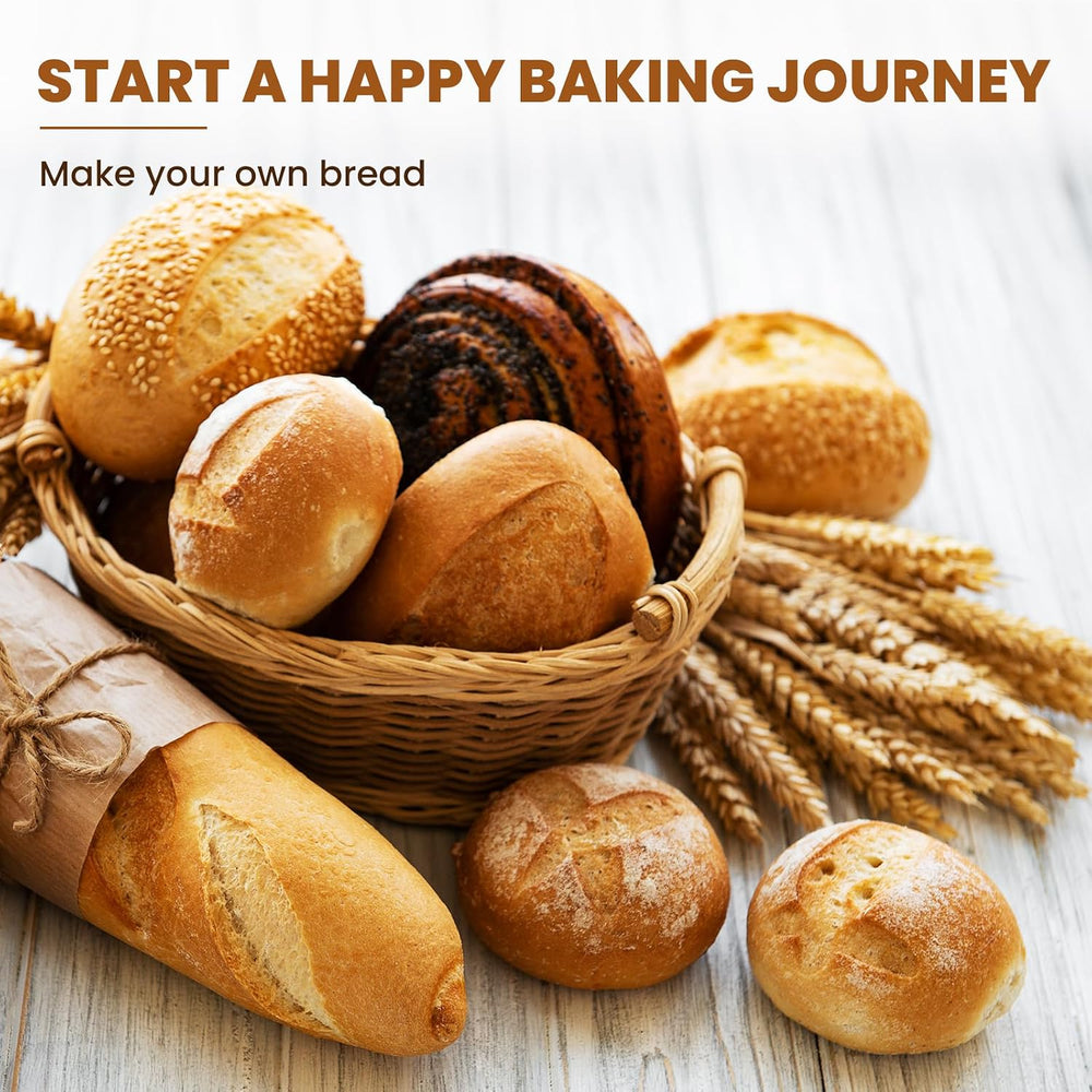 6 Inch Oval Banneton Bread Proofing Basket Set of 6, Kikcoin Mini Sourdough B...