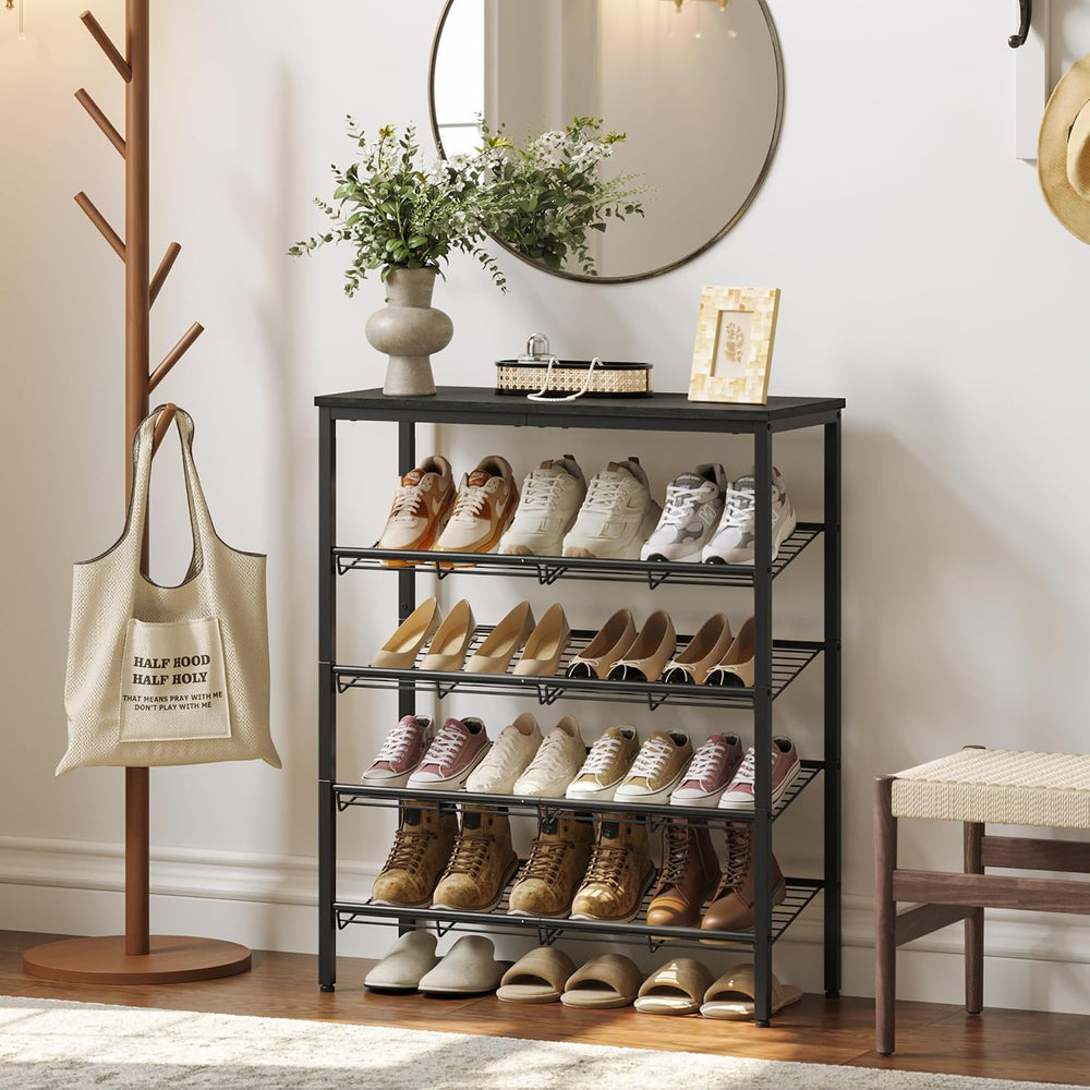 Nunsino Shoe Rack for Closet,5 Tier Shoe Organizer for Entryway,Shoe Shelf wi...