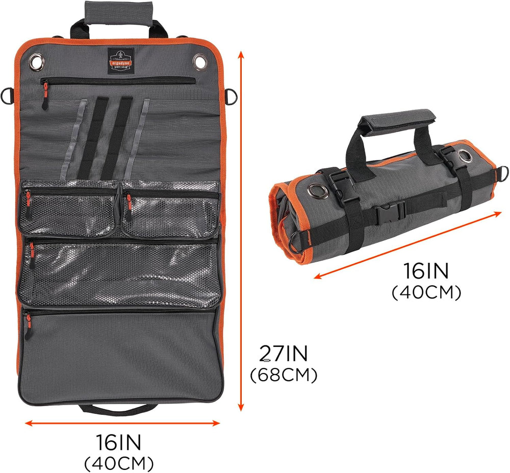 Ergodyne Arsenal 5874 Roll Up Tool Bag with Clear Zippered Pockets, Tool Orga...
