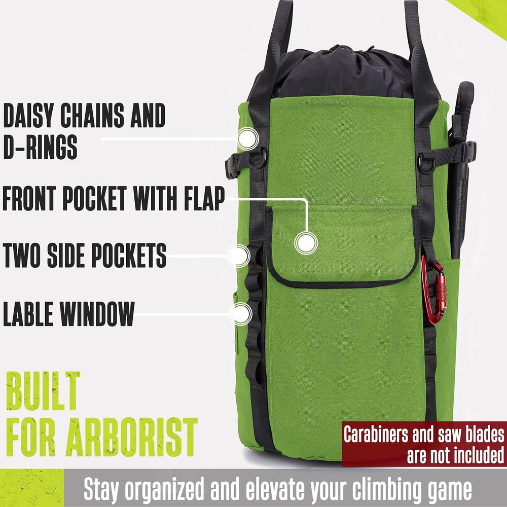Arborist Rope Bag, 35L Tree Climbing Rope Bag, Arborist Equipment Bucket Back...