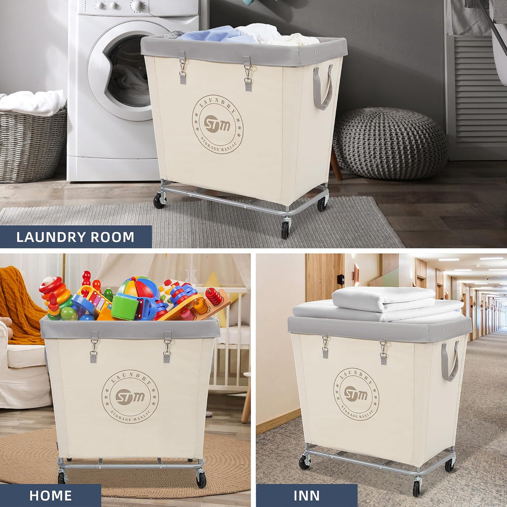 STORAGE MANIAC Commercial Laundry Hamper with Heavy Duty Steel Frame, 320 L I...