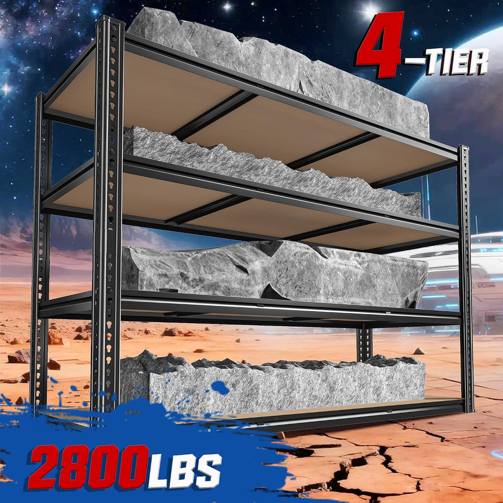 ROOMFAVE 60" W Garage Metal Shelving 2800LBS Storage Shelves,4 Tier