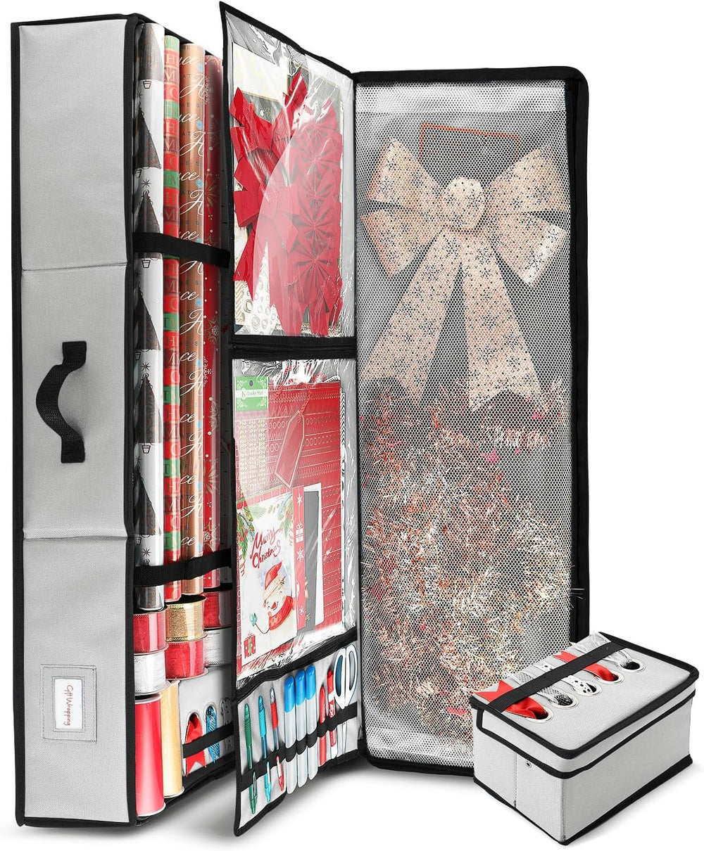 Hearth & Harbor Wrapping Paper Storage Container - Christmas Storage Bag ...