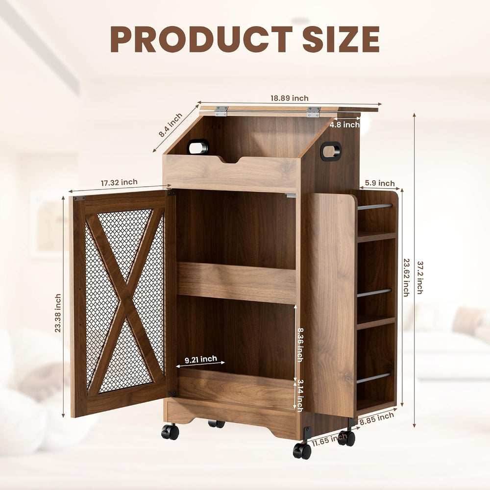Potato and Onion Storage Bin, Movable Fruit and Vegetable Bin with Spice Rack...