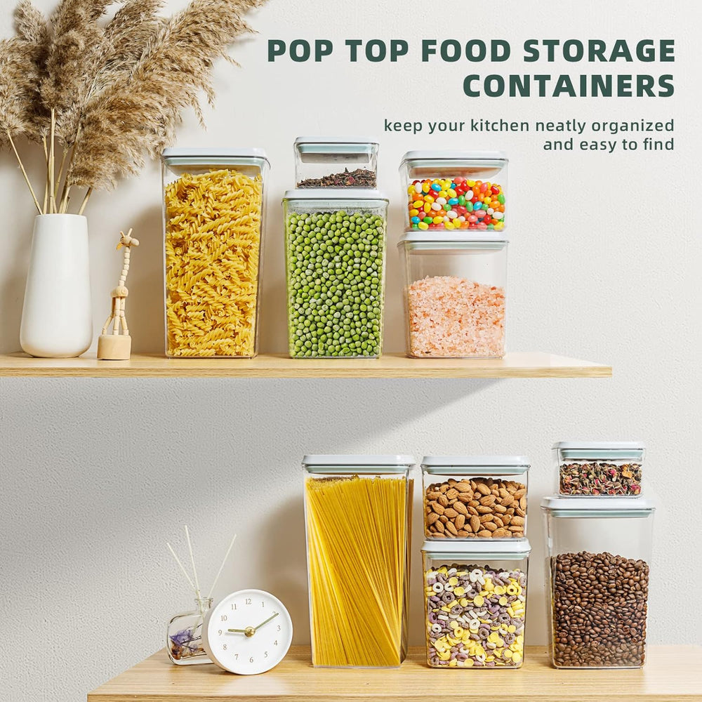 Airtight Food Storage Containers, 10-Piece, 5 Sizes, Pop-Top Lids