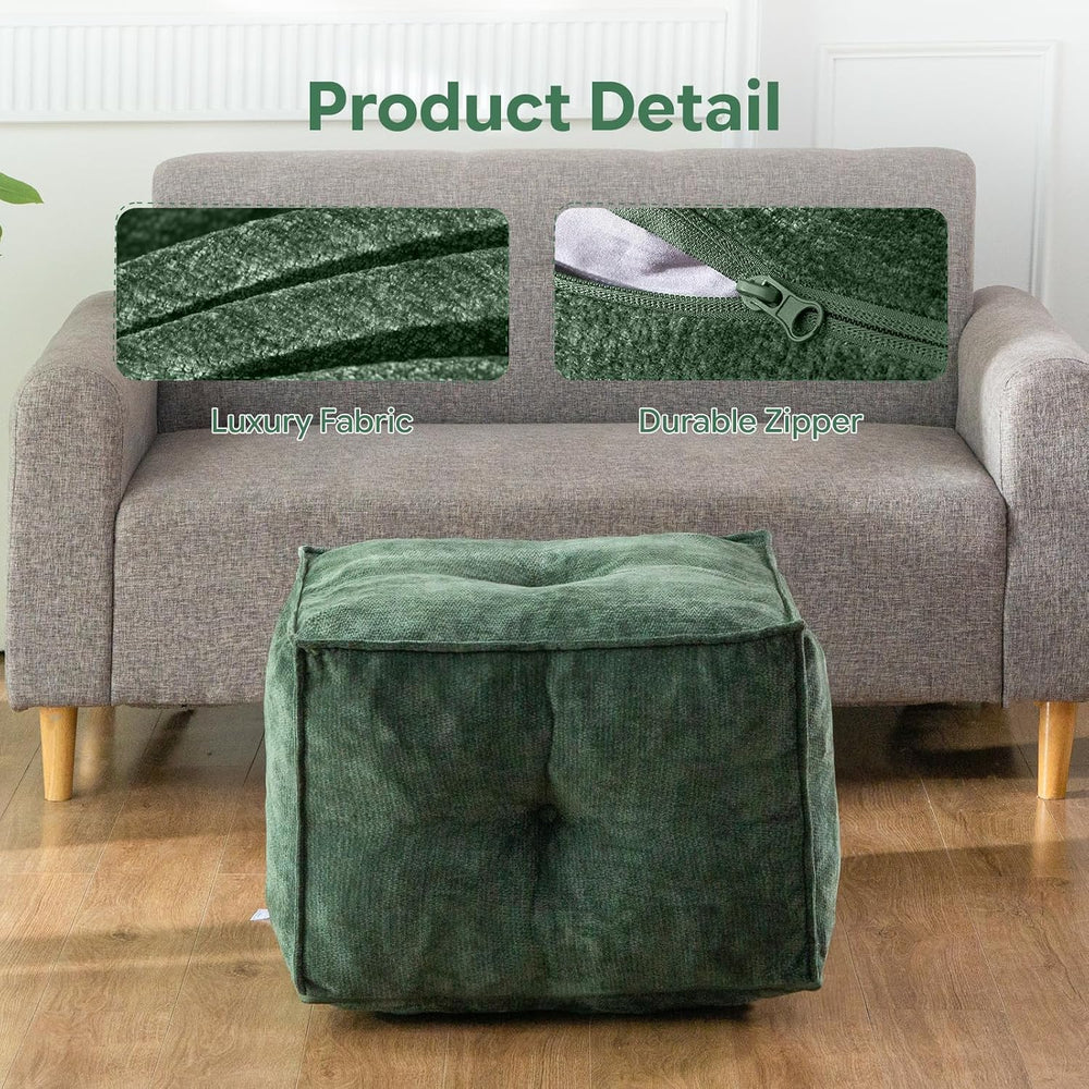 Pouf Ottoman and Foot Rest - Elevate Your Living Room Decor with Lightweight ...