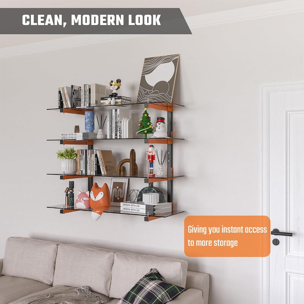 Lumber Storage Rack Wall Mount, Metal 8-Level Wood Storage Rack