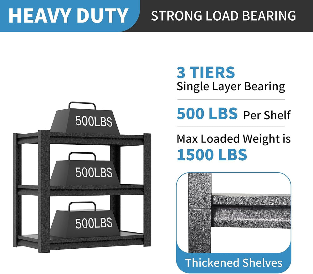 Metal Storage Shelving, Heavy Duty Shelves Unit, Adjustable Storage Rack, Ind...