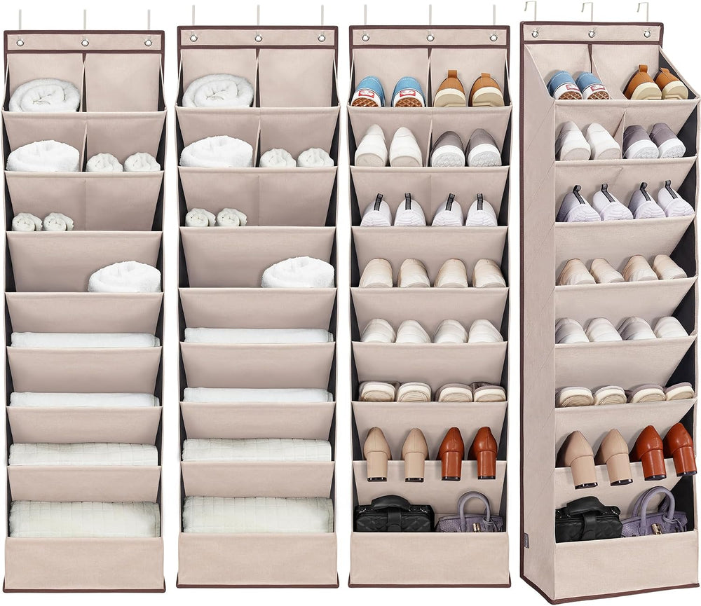 4 Pack Shoe Organizer with 6 Extra Large Pockets and 4 Large Pocket, Over the...