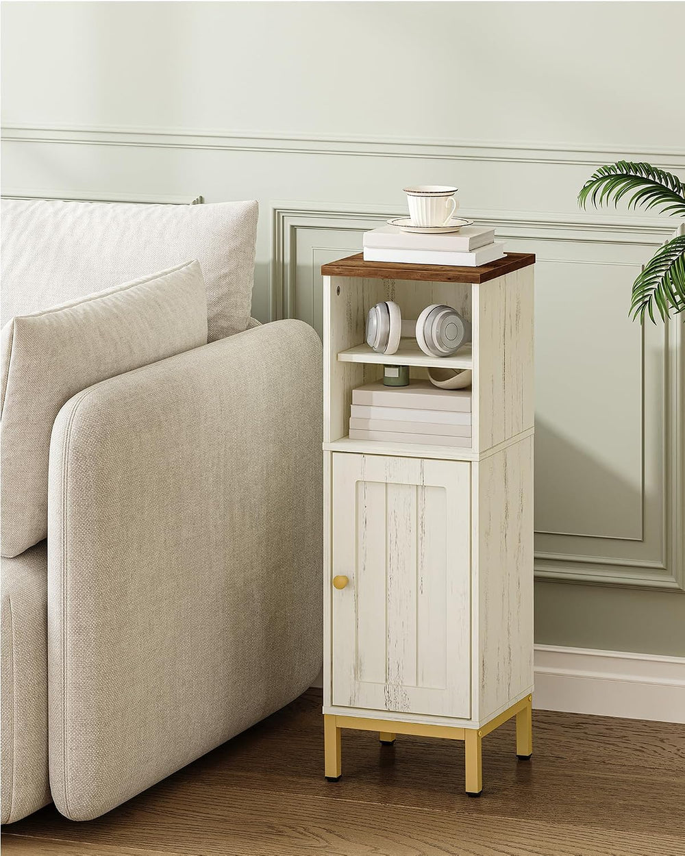Hzuaneri Bathroom Storage Cabinet, Corner Floor Cabinet with Shelves