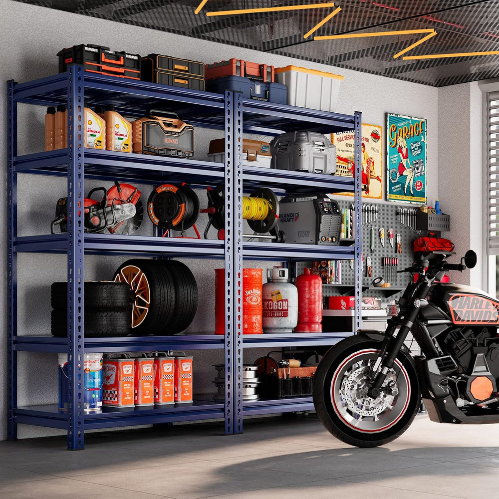 REIBII Garage Shelving 2000 LBS Storage Shelves Heavy Duty Metal Shelving Uni...