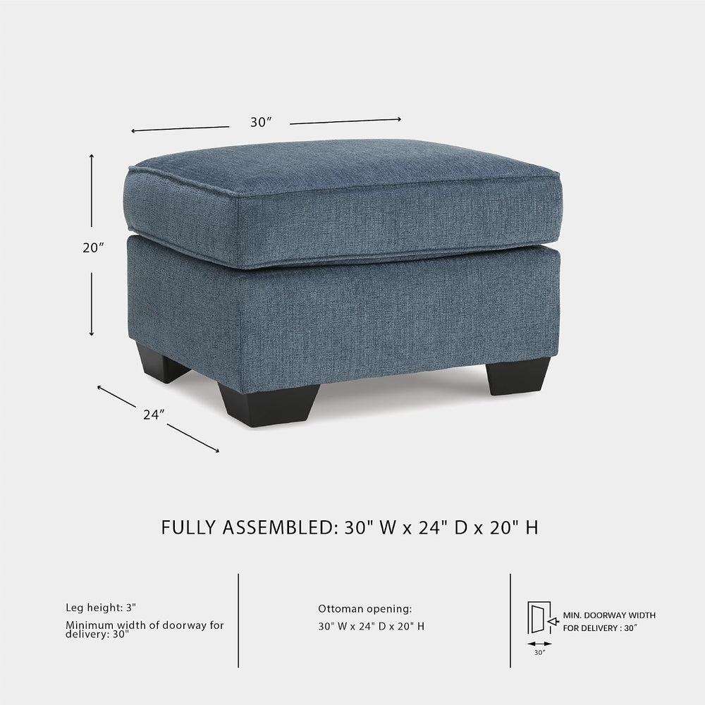Signature Design by Ashley Ottoman, Cashton Blue Rectangular Foot Rest