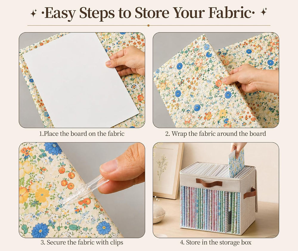 2-Pack Fabric Storage Boxes, 8.5x11 Fabric Organizer Boards