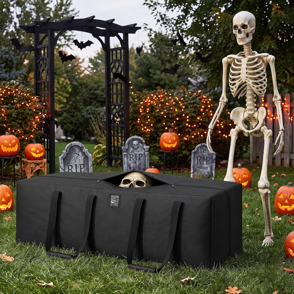 Klmnop 12ft Skeleton Storage Bag, Heavy Duty 600D Oxford Large Halloween Chri...