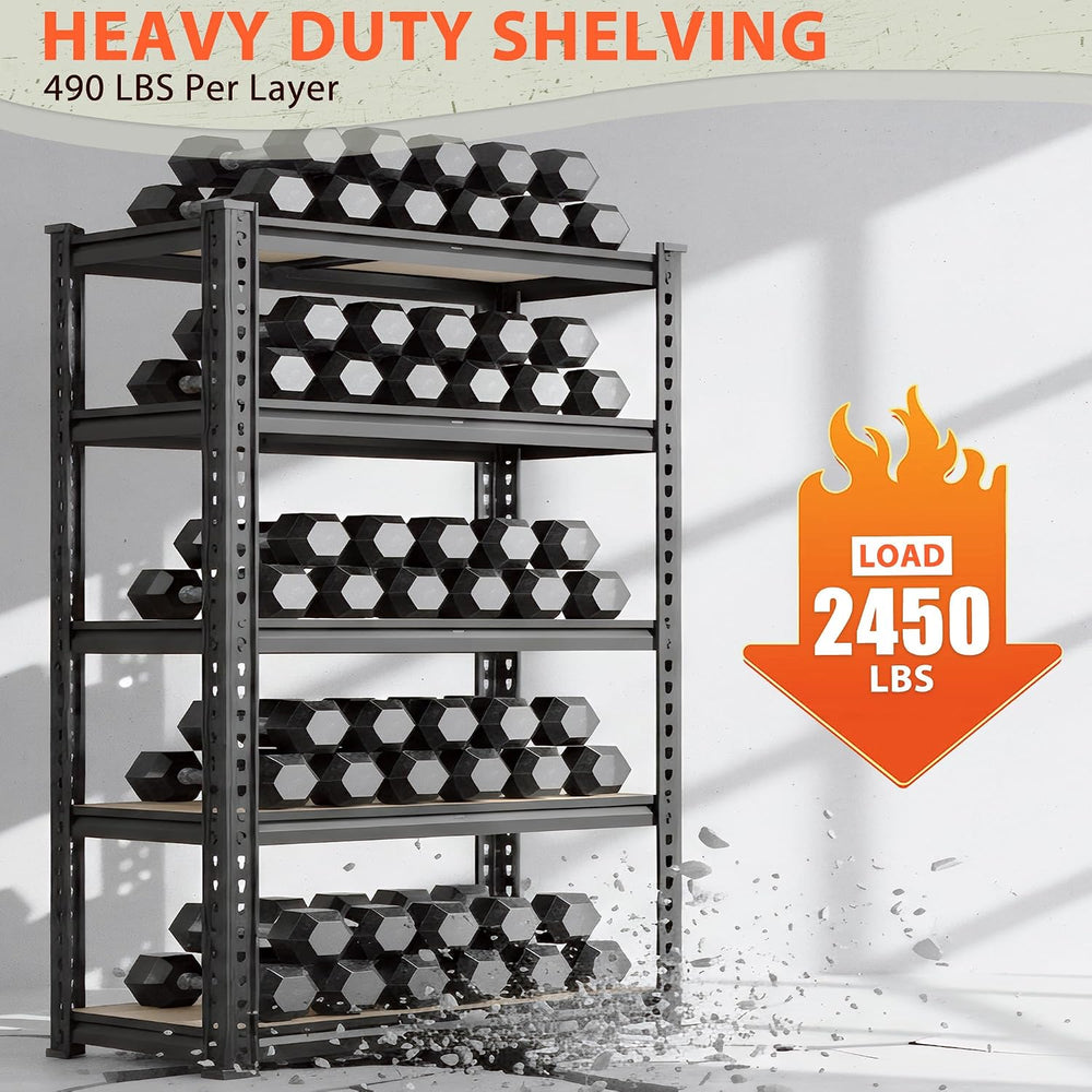 Romorgniz 72.1" H Storage Shelves 2450LBS Garage Shelving, Adjustable Sh...